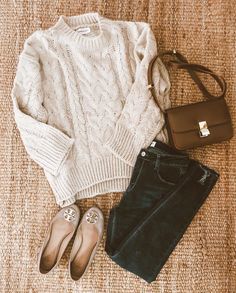 #hotseller #bestselling #sweater #sweaterweather #flatlay #cozy #casualoutfit #ootd #outfitinspo #outfitideas #fall #falloutfits #fashion #jeans #skinnyjeans #lovegm #goodnightmacaroon.co Chic Chunky Knit Workwear Sweater, Chic Cream Sweater For Fall, Chic Long Sleeve Pointelle Knit Sweater, Cozy Chunky Knit Workwear Tops, Trendy Chunky Knit Sweater For Workwear, Trendy Pointelle Knit Cropped Sweater For Fall, Trendy Cable Knit Sweater For Layering, Cozy Chunky Knit Tops For Work, Pointelle Knit Cropped Sweater For Fall Layering