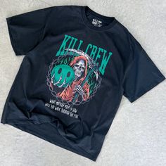 OVERSIZED WALK THROUGH FIRE T-SHIRT - BLACK - Kill Crew Kill Crew, Shirts To Make, Walk Through Fire, Us Forever, Pop Out, Media Design, Womens Bottoms, Walking, Angeles