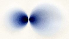 an image of two blue circles in the middle of a white background with black dots