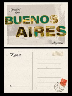 an old postcard with the words bueno and aries on it