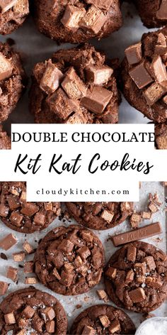 double chocolate kitkat cookies with text overlay