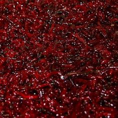 red cranberry sauce is being prepared to be eaten