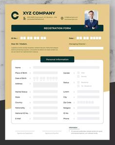 a yellow and green resume template on a marble background with the words yyz company