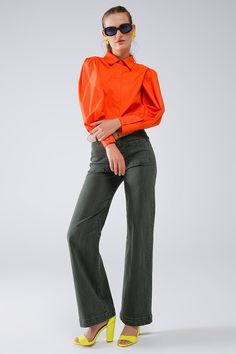 Subcategory: Shirts. Neck: Polo collar. Sleeves: Long Sleeves. Fit: Standard fit. Style: Daily. Detail: Button detail. Fabric: Poplin. Zipper: Button placket. runs true to size. S. 80% Polyester 20% Cotton Swimsuit Wrap, Orange Shirt, Skirt Jumpsuit, Denim Jacket Men, Basic Long Sleeve, Collar Blouse, Mens Sportswear, Blazers For Men, Fit Style