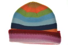 youth size-7~7 1/4 Trendy Multicolor Winter Beanie, Trendy Multicolor Winter Hats, Casual Rainbow Hat, One Size Fits Most, Casual Rainbow Hat One Size Fits Most, Casual Rainbow Hat One Size, Trendy Multicolor Hats For Cold Weather, Trendy Multicolor One Size Beanie, Multicolor Knitted Cap Hat, Trendy Multicolor Knitted Beanie