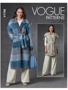 a women's coat and pants sewing pattern