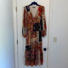 Long Sleeve (Sleeves Are Sheer), Maxi Length, Paisley Print Dress, Never Worn. Patterned Flowy Midi Dress With Long Sleeves, Printed Long Sleeve Maxi Dress For Casual Wear, Patterned Flowy Long Sleeve Midi Dress, Flowy Patterned Maxi Dress For Fall, Patterned Long Sleeve Dress For Brunch, Patterned Long Sleeve Maxi Dress For Fall, Flowy Long Sleeve Patterned Dress, Patterned Long Sleeve Flowy Maxi Dress, Patterned Long Sleeve Midi Dress For Beach