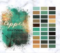 the color palette for copper, green, and brown is shown in this graphic style