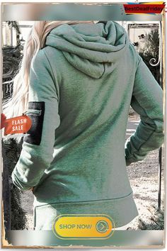 Women Long Sleeves Casual Sweatshirt Hooded Tops For Outdoor Fall Season, Casual Solid Color Tops For Outdoor, Casual Tops For Outdoor, Sporty Solid Color Winter Tops, Casual Solid Color Tops For Leisure, Sporty Solid Color Sweatshirt For Fall, Hoodie Tops For Fall Outdoor, Casual Hooded Top For Leisure, Green Crew Neck Sweatshirt With Pockets