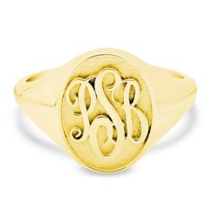 Raised Monogram Signet Ring for Women Classic Oval Signet Ring With Initials, Classic Sterling Silver Monogram Rings, Classic Sterling Silver Rings With Monogram, Adjustable Oval Engraved Ring With Initials, Classic Personalized Oval Signet Ring, Classic Oval Signet Ring Personalized, Oval Signet Ring With Initials For Formal Occasions, Fine Jewelry Monogram Initial Ring, Timeless Oval Initial Ring