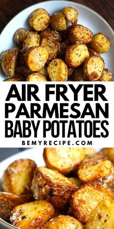 This air fryer baby parmesan potatoes recipe is easy, tasty, and quick! Great side dish for most mains! Air Fryer Red Potatoes, Air Fryer Baby Potatoes, Fried Red Potatoes, Baby Potato Recipes, Air Fry Potatoes, Red Potato Recipes, Roasted Baby Potatoes, Mini Potatoes, Quick Snack