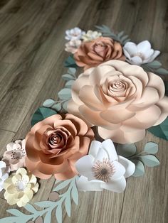 some paper flowers are laying on the floor