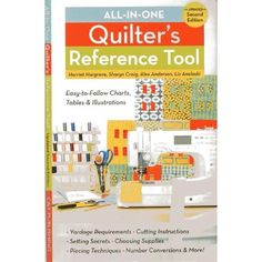 the front cover of an all - in - one quilter's reference tool