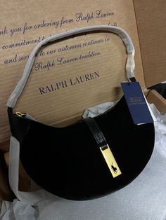 Ralph Lauren Bag, Black Mini Bag, Expensive Bag, My Style Bags, Luxury Bags Collection, Ralph Lauren Bags, Girly Bags, Luxury Purses, Fancy Bags