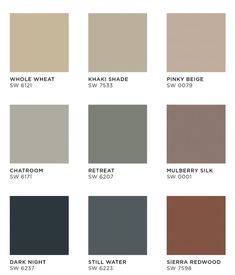 the different shades of paint that are used for walls and ceilinging in various colors