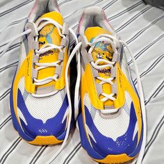 This Is A Pair Of Puma Rs Never Tame Sneakers. They Are A Men's Shoe But Awesome For Women. Women's Size 9.5 And Men's Size 7.5 Woah Vicky, Puma Rs, Shoes Puma, Men's Shoe, Puma Sneakers, Puma Shoes, Pumas Shoes, Purple Gold, Athletic Shoes