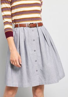 Living the Dream Skirt in Grey Dream Skirt, Womens Skirt Outfits, Petite Casual, Chambray Skirt, Frock For Women, Living The Dream, Moda Paris, Zooey Deschanel, Dark Orange