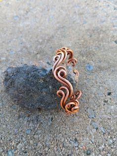 Women's Water Bracelet, Elegant Art Nouveau Style, Hammered Copper Spiral Wave, Arthritis Relief Cuff| Handmade Jewelry Gift by WizardsWireWorks on Etsy Water Bracelet, Handmade Anniversary Gifts, Wired Jewelry, Bracelet Thick, Wire Creations, Petite Woman, Copper Bracelets, Wire Wrap Jewelry Designs, Copper Anniversary