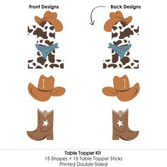 printable cowboy hats and boots for kids to use on their own wallpapers