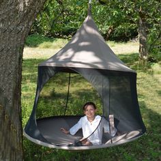 Take some time off and relax. Our Cacoon Reto is a perfect open nest for adults and kids alike. A little nest or snug for two to share allows you to chill out with a greater sense of connection to your surroundings. Product comes with the black rope and carabiner. Length: 150 cm/59 inWidth: 150 cm/59 inHeight: 200 cm/79 inCapacity: 200 kg/400 lbFabric: Polyester CanvasFrame: Anodized Aluminum Ring1 Year Warranty Suspended Tent, Cacoon Hammock, Indoor Swing Chair, Bush Tucker, Indoor Swing, Hammock Stand, Patio And Garden, Black Rope, Outdoor Oasis