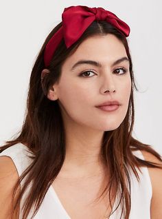 Tie your look together with a festive bow headband in a stunning satin finish. Polyester. Man-made materials. Imported . The best plus size women's red satin bow headband headbands in red. Torrid is your destination for cozy fall and winter clothes to keep you warm and comfortable. Summer Satin Bow Headband, Adjustable Summer Headband With Satin Bow, Adjustable Red Satin Bow, Satin Bow Headband For Party, Adjustable Red Bow Hair Accessories, Party Hair Accessories Headband With Bow, Adjustable Red Hair Accessories With Bow, Party Headband With Satin Bow, Party Headband With Bow Tie Detail