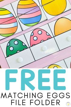 free matching eggs file folder for kids to practice counting and number recognition with this printable activity