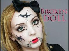 BROKEN DOLL Make Up Transformation - YouTube Broken Doll Halloween, Creepy Doll Costume, Broken Doll Costume, Creepy Doll Makeup, Cracked Doll Makeup, Broken Doll Makeup, Cracked Doll, Doll Makeup Halloween, Creepy Doll Halloween