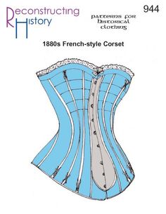 Victorian corset pattern | 1880s corset pattern | Steampunk corset pattern Corset Pattern Sewing, 1880s Corset, Victorian Corset Pattern, Over Bust Corset