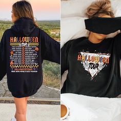 Check out our cute Halloween apparel for women, featuring Boo Sheet ghost retro designs and fall oversized sweatshirts, perfect as a gift for your wife. Customize your Halloween costume with our custom T-shirts for a unique look this season! 𝐃𝐄𝐓𝐀𝐈𝐋𝐒 (all shirts are Gildan unless requested otherwise 😊) 👕 T-shirts and long sleeves are 100% cotton 👕 Crewnecks and Hoodies are 50/50 poly cotton blend 𝐇𝐎𝐖 𝐓𝐎 𝐎𝐑𝐃𝐄𝐑 Choose Style Choose Size S Youth-2X Adult Choose Quantity In the per Oversized Halloween Hoodie With Letter Print, Oversized Hoodie With Letter Print For Halloween, Oversized Halloween Hoodie With Graphic Print, Oversized Graphic Print Hoodie For Halloween, Long Sleeve Halloween Concert T-shirt, Concert Hoodie For Fall With Long Sleeves, Fall Concert Long Sleeve Hoodie, Long Sleeve Hoodie For Fall Concerts, Fall Concert Hoodie With Letter Print