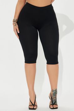 Available In Black. Capri Legging High Rise Elastic Waistband Stretch 95% Polyester 5% Spandex Imported | Just A Sip Capri Legging in Black size Large by Fashion Nova Capri Leggings Outfit, Black Capri Leggings, Capri Leggings, Black Fits, Black Leggings, Women's Leggings, Fashion Nova, Black Fashion, Capri