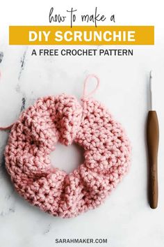 a crochet pattern with the text how to make a diy scrunchie