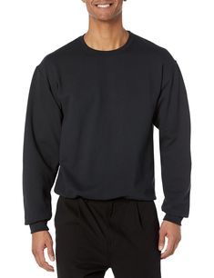 PRICES MAY VARY. 50% Cotton/50% Polyester Soft, mid weight pill resistant fleece Classic pullover Ribbed collar with spandex Heavy Long Sleeve Sweatshirt For Winter, Basic Fleece Sweatshirt In Solid Color, Basic Fleece Crew Sweats, Basic Long Sleeve Fleece Sweats, Solid Crew Neck Sweatshirt, Heavyweight Long Sleeve Winter Sweatshirt, Sweat-resistant Long Sleeve Sweatshirt For Fall, Heavyweight Long Sleeve Sporty Sweatshirt, Winter Moisture-wicking Long Sleeve Sweats