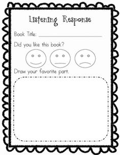 a book cover with the words listening response and two emoticions in black and white