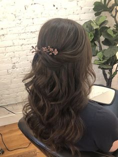 Hair Test, Pinterest Wedding, Quince Hairstyles, Wedding Hairstyles Half Up Half Down, Wedding Hair Down, Wedding Hairstyles For Long Hair, Half Up Hair, Formal Hairstyles