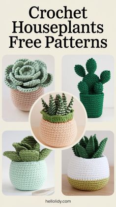 crochet houseplants free patterns for potted cacti and succulents