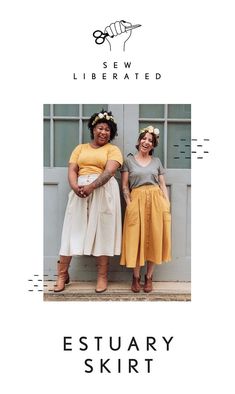 two women standing next to each other with the words sew liberated