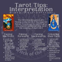 the tarot tips interpretation is shown in this graphic above it's caption