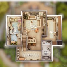 an overhead view of a floor plan for a house