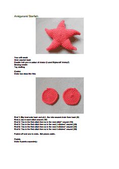 the instructions for crocheted starfish earrings are shown