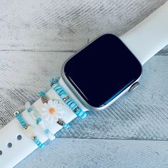 These super cute watch band accessories are suitable for Most Silicone band/leather bands. Designed as a loop ring that slides easily on your watch bands.( Compatible with Apple Watch Silicone Band suitable all Apple series 1-10 & SE, Samsung, & Versa Watch Bands. Cute Decorative Ring compatible for most Watch Bands suitable for Samsung Galaxy Watch5, Galaxy Watch4, 40mm 44mm/Classic 42mm 46mm, Galaxy Watch 3 41mm, Galaxy Watch5, Galaxy Watch4, 2mm, Samsung Watch Active 40mm/Active 2 40mm 42mm. Apple Watch Bracelet Stack, Beaded Watch Bands, Fancy Bracelets, Friendship Band, Apple Watch Silicone Band, Cute Apple Watch Bands, Apple Watch Bracelet, قلادات متدلية, Beaded Daisy