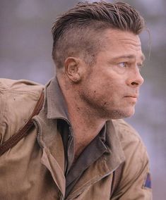 Brad Pitt Fury Hair, Brad Pitt Fury Haircut, Fury Haircut, Brad Pitt Fury, Brad Pitt Haircut, Best Undercut Hairstyles, Fury Movie, Brad Pitt Hair, Military Hair