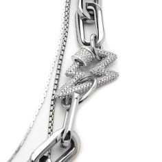 Stainless steel chunky link chain Zirconia solitaire pendant Lighting zirconia carabiner 16" -19"- 20" length Solitaire Pendant, Link Chain, Necklace Set, Pendant Lighting, Chain Necklace, Personalized Items, Stainless Steel, Lighting, Chain