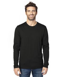 Shop Threadfast Apparel 100LS in Black & get instant bulk discounts. This 60.00% Cotton, 40.00% Polyester Adult T-Shirt is often used for Heat Transfer projects by our customers | Ships Fast | Award-Winning Customer Service. Blank Apparel, Alternative Outfits, American Shirts, Fashion Tees, American Apparel, Custom Tshirts, Shirts Tops, Long Sleeve Tshirt Men, Long Sleeve Tshirt