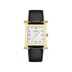 Hermes Heure H Gold Plated Watch Hermes Collection, Yellow Plates, Gold Plated Watch, Square Watch, Women's Watch, Jaeger Watch, Quartz Watch, Stainless Steel Case, Womens Watches