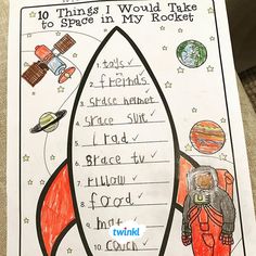 this is an image of a rocket ship writing activity