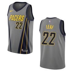 Indiana Pacers 22 T. J. Leaf City Swingman Gray 3D Jersey Myles Turner, Victor Oladipo, Indiana Pacers, Team Names, Big Game