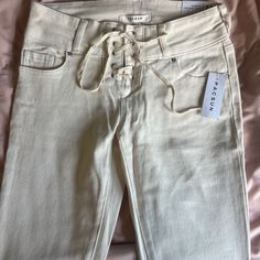 Brand New With Tags! Size: 25. Stretch Low Rise Boot. From Pacsun. Lace Up Jeans, Lace Up Low Rise Jeans, White Jeans Low Rise, Low Rise Jeans With Two Buttons, Low Rise Woven Pants, Pacsun Low Rise Jeans, Pacsun Mom Jeans, Fly Boots, 70s Denim