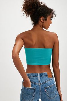 So classic tube-style bandeau top featured in a cropped design with ribbed fabrication and a stretch fit. * Pull-on style * Stretch fit | Adrienne Bandeau by Intimately at Free People in Blue, Size: XS/S Trendy Blue Bandeau Top, Blue Cotton Bandeau Tube Top, Blue Bandeau Summer Top, Blue Seamless Bandeau Top, Blue Cotton Bandeau Crop Top, Bandeau Top, Boho Outfits, Free People, Blue