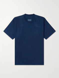 The traditional techniques Blue Blue Japan uses gives its pieces a distinct feel that's hard to replicate, this cotton-jersey T-shirt is hand-dyed with the brand's signature indigo. Pair it with chinos or shorts. Small to size. See Size & Fit notes. Indigo Cotton Short Sleeve T-shirt, Blue Pre-washed Short Sleeve T-shirt, Astro Boy, Blue Tee, Plain Tshirt, Blue Tshirt, Traditional Techniques, T Shirt For Men, Mr Porter