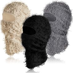 PRICES MAY VARY. What You Will Get: the package includes 3 pieces of distressed ski masks, the enough quantity can meet your need of daily use and replacement, and you can also share with your friend, or use them together; These ski masks will keep you warm in winter and leave you a comfortable usage experience Quality Knitted Material: the fuzzy balaclava is made of reliable knitted fabric, soft and comfortable, breathable and lightweight, elastic and stretchy, not easy to break; And the though White Ski Mask, Distressed Balaclava, Mask For Men, Knitted Balaclava, Winter Outdoor Activities, Head Mask, Ski Mask, News Boy Hat, Face Design